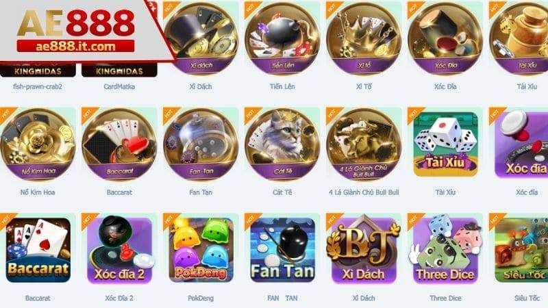 Chơi tiến lên online tại sảnh game AE888