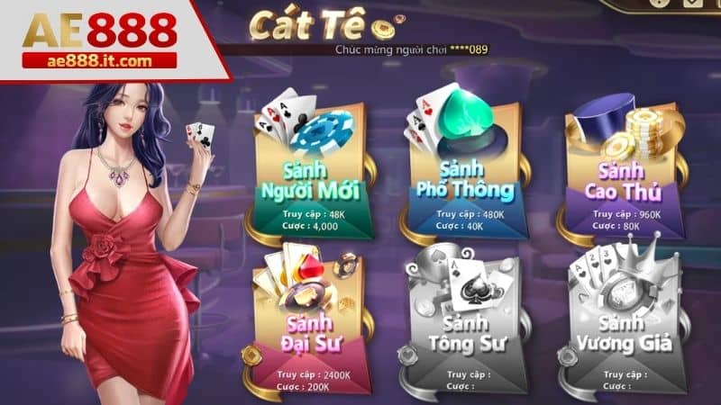 Chọn phòng chơi Cát tê theo mức độ phù hợp