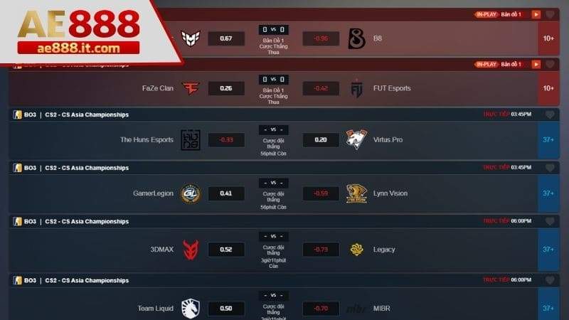 Đa dạng cửa đặt cược CSGO tại AE888